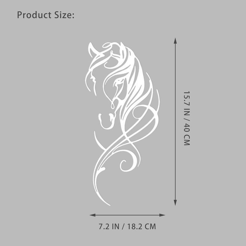 Aimery Store ديكور جدار معدني على شكل حصان - صور حصان بأسلوب الخط لزينة المنزل - تماثيل معدنية ديناميكية لغرفة النوم، الحمام، غرفة المعيشة (أبيض) - Image 2